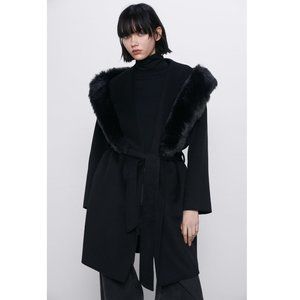 Zara Coat with Faux Fur Collar